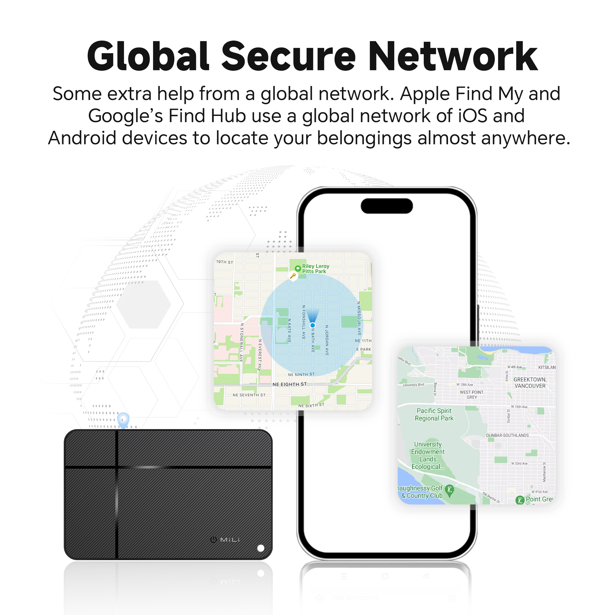 MiCard Duo Wallet Finder - Apple Find My & Google Find Hub