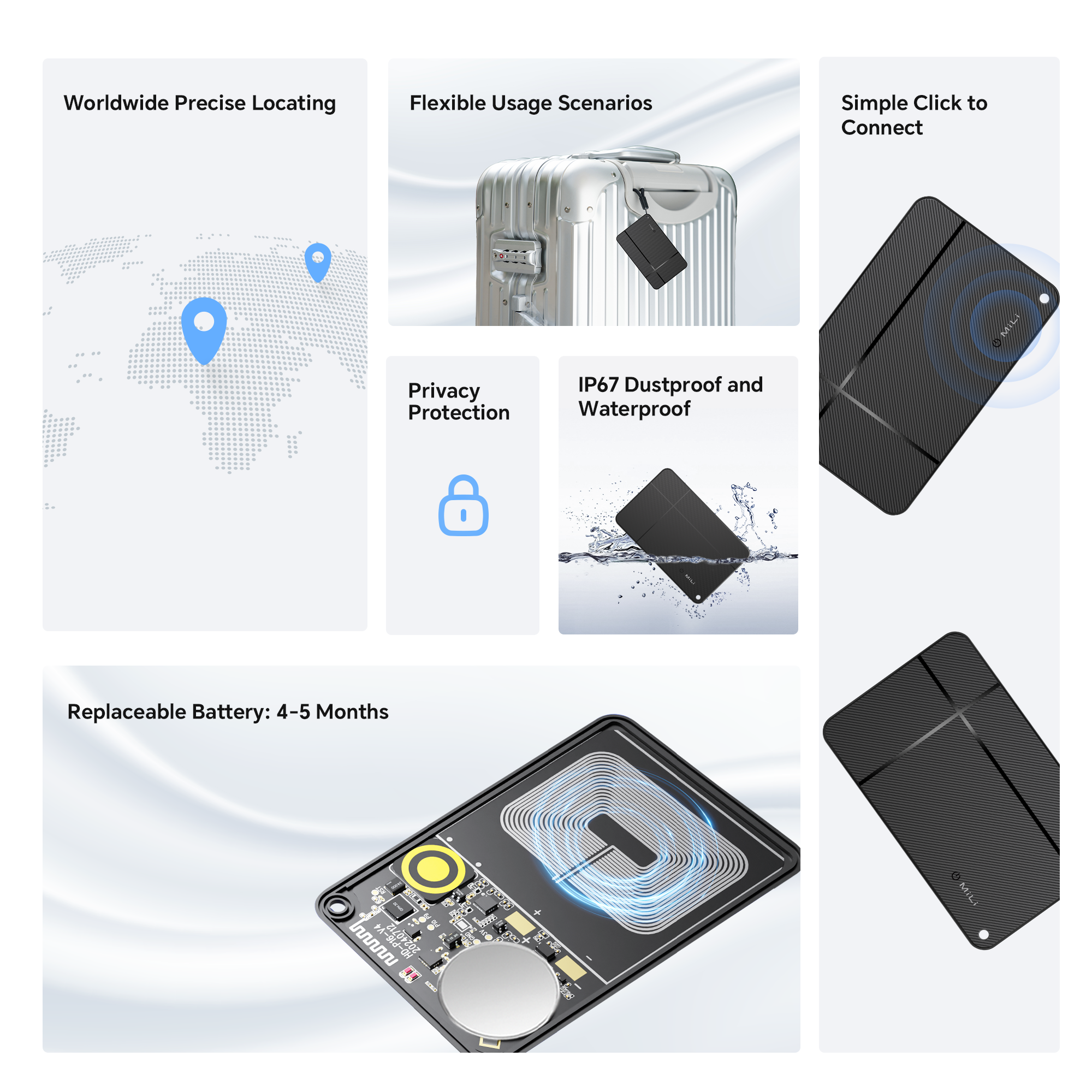 MiCard Duo Wallet Finder - Apple Find My & Google Find Hub