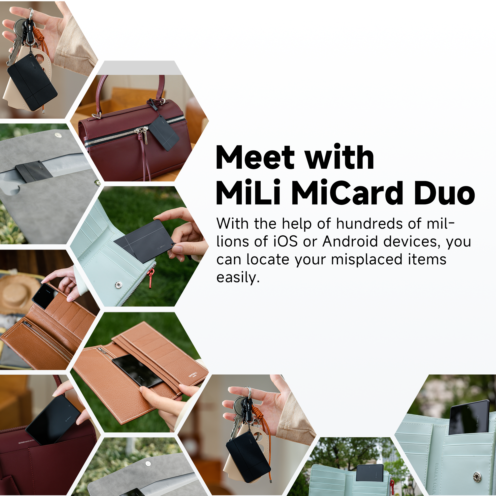 MiCard Duo Wallet Finder - Apple Find My & Google Find Hub