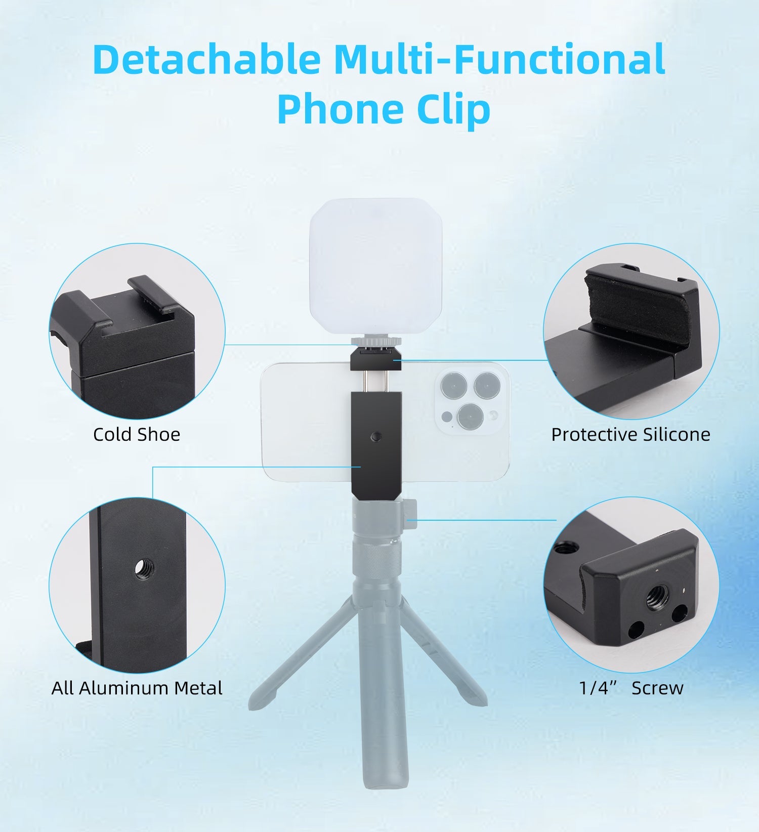 Snaphold - Detachable Magnetic Metal Multi-Functional Phone Clip Holder -