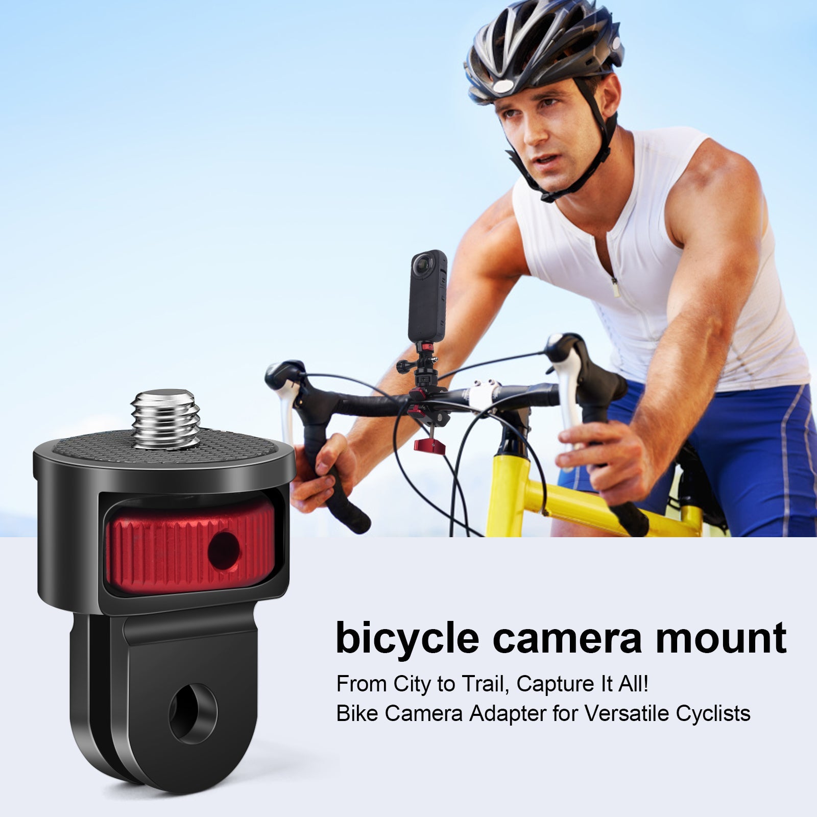 AdaptKit - 1/4" Aluminum Camera Mount Conversion Kit for Insta360 X4 X3/DJI Osmo Pocket 3/Go Pro 13/12/11/10,Lightweight Accessories Adapter for Tripod,Selfie Stick,Stabilizer & Action Gear -