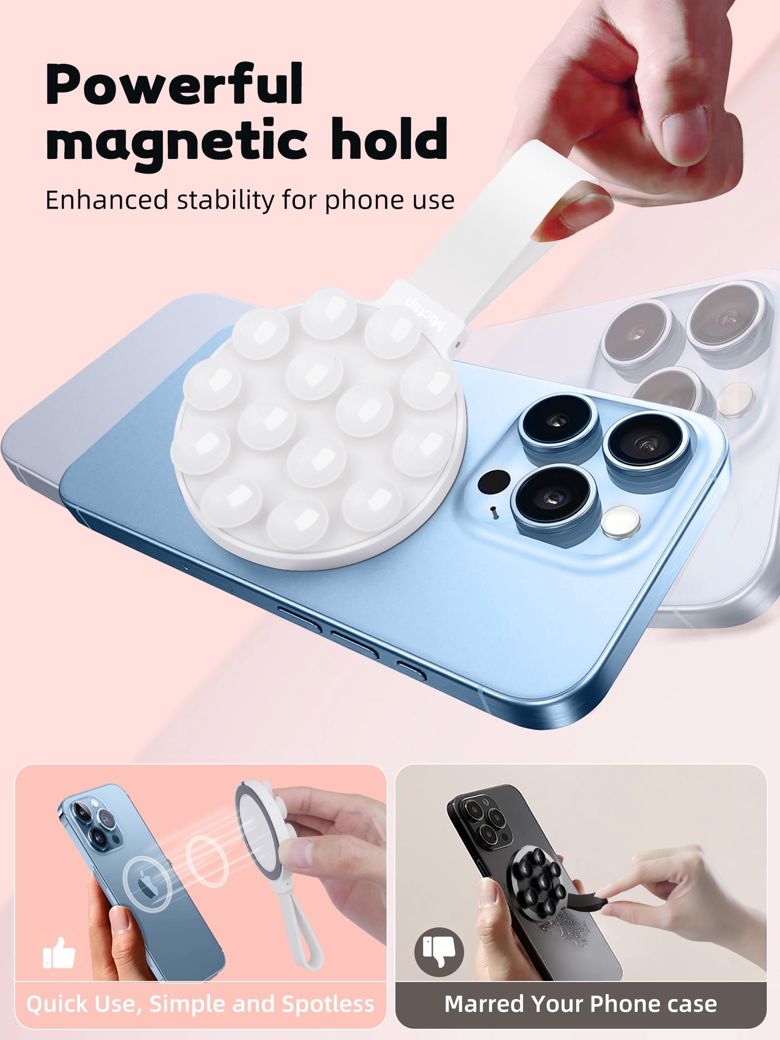 MagSilly - Eco-friendly Silicone Suction Cup Magnetic Phone Holder -