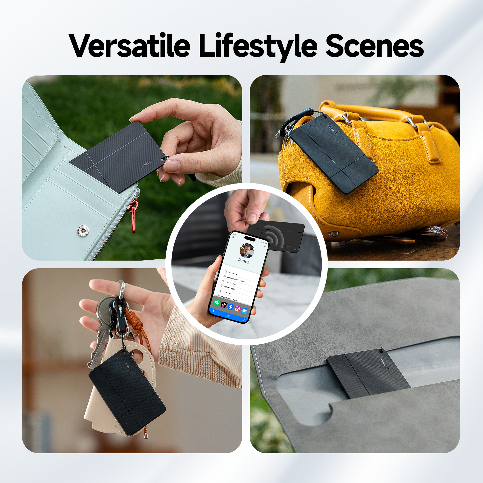 MiCard Duo Wallet Finder - Apple Find My & Google Find Hub -