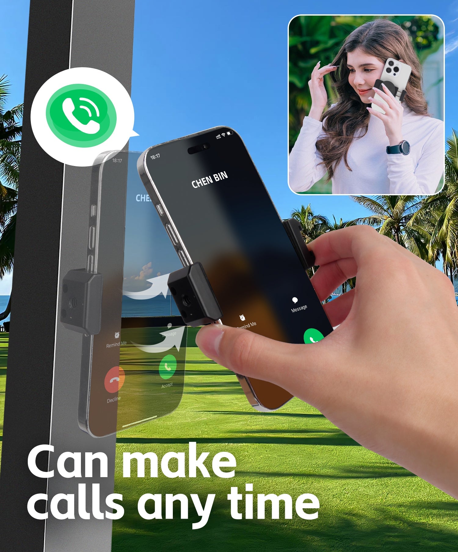 Snaphold - Detachable Magnetic Metal Multi-Functional Phone Clip Holder -