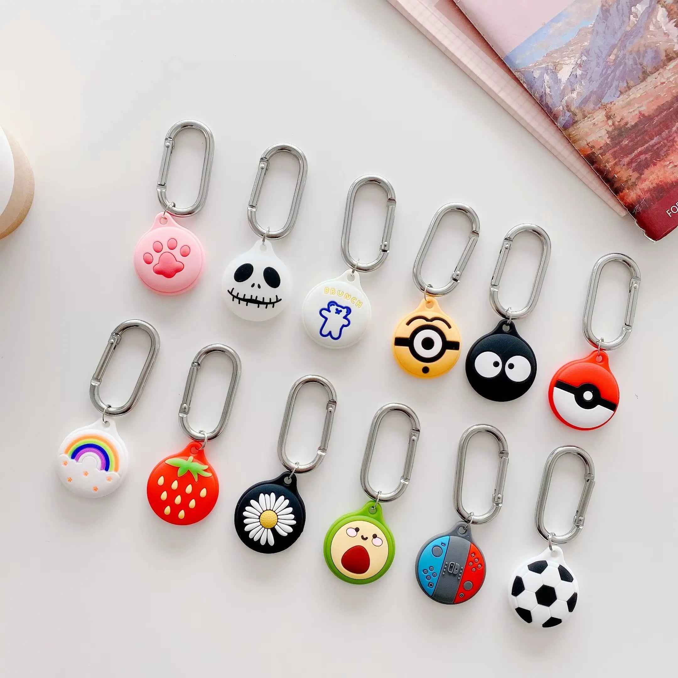 Anti Lost Luggage Tag Soft Silicone 3D Cute Cartoon Designs Cover for Apples Air Tag Case