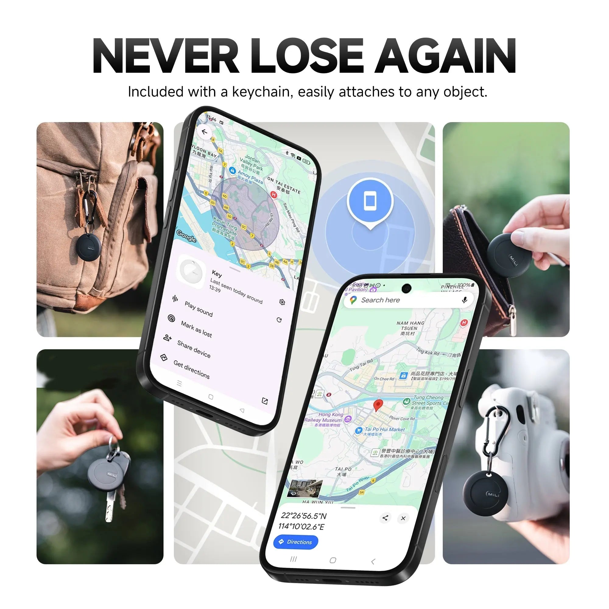 Google Certified Android Tag Waterproof Item Finder Works with Google Find My Device App Compatible with All Android Devices - Micflip
