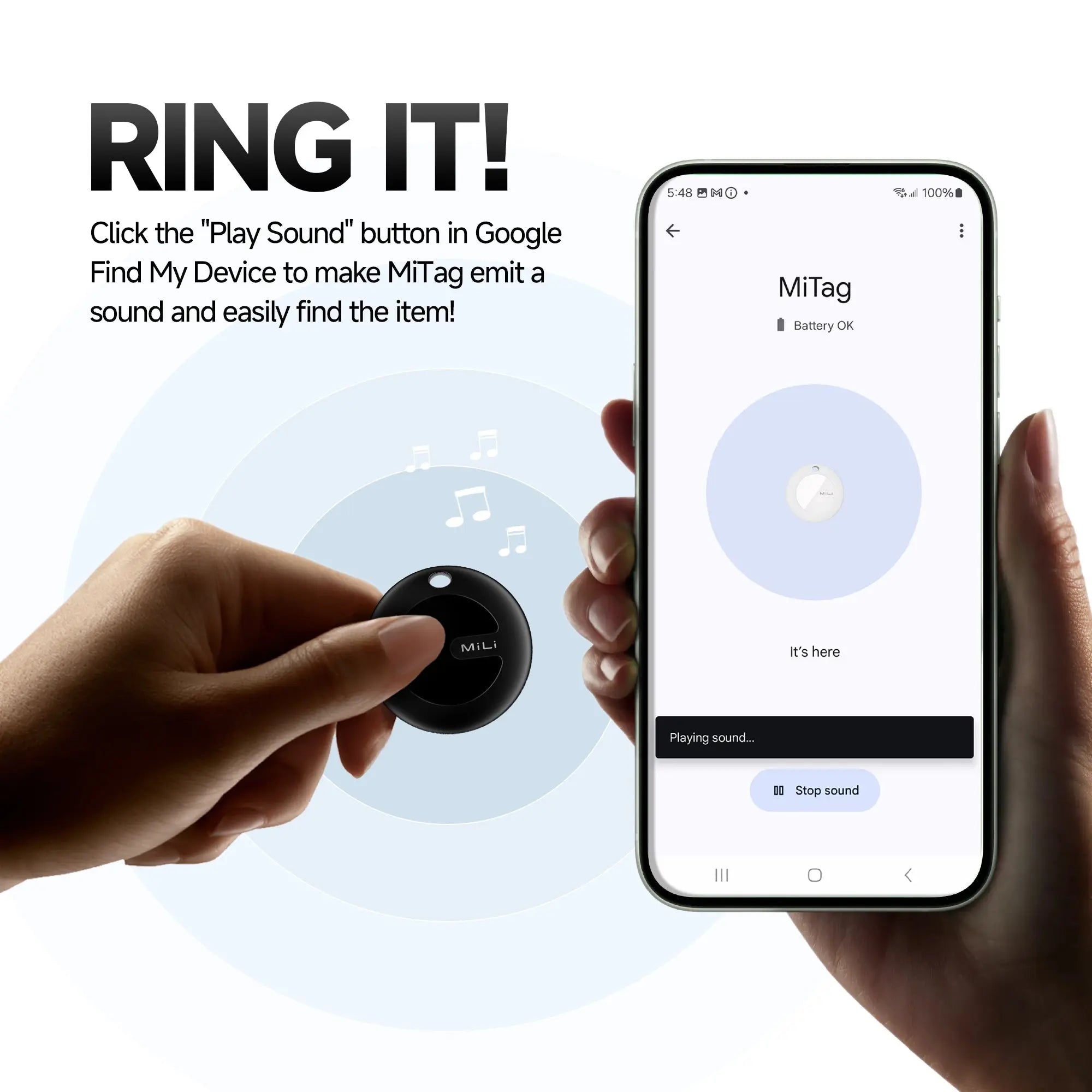 Google Certified Android Tag Waterproof Item Finder Works with Google Find My Device App Compatible with All Android Devices - Micflip