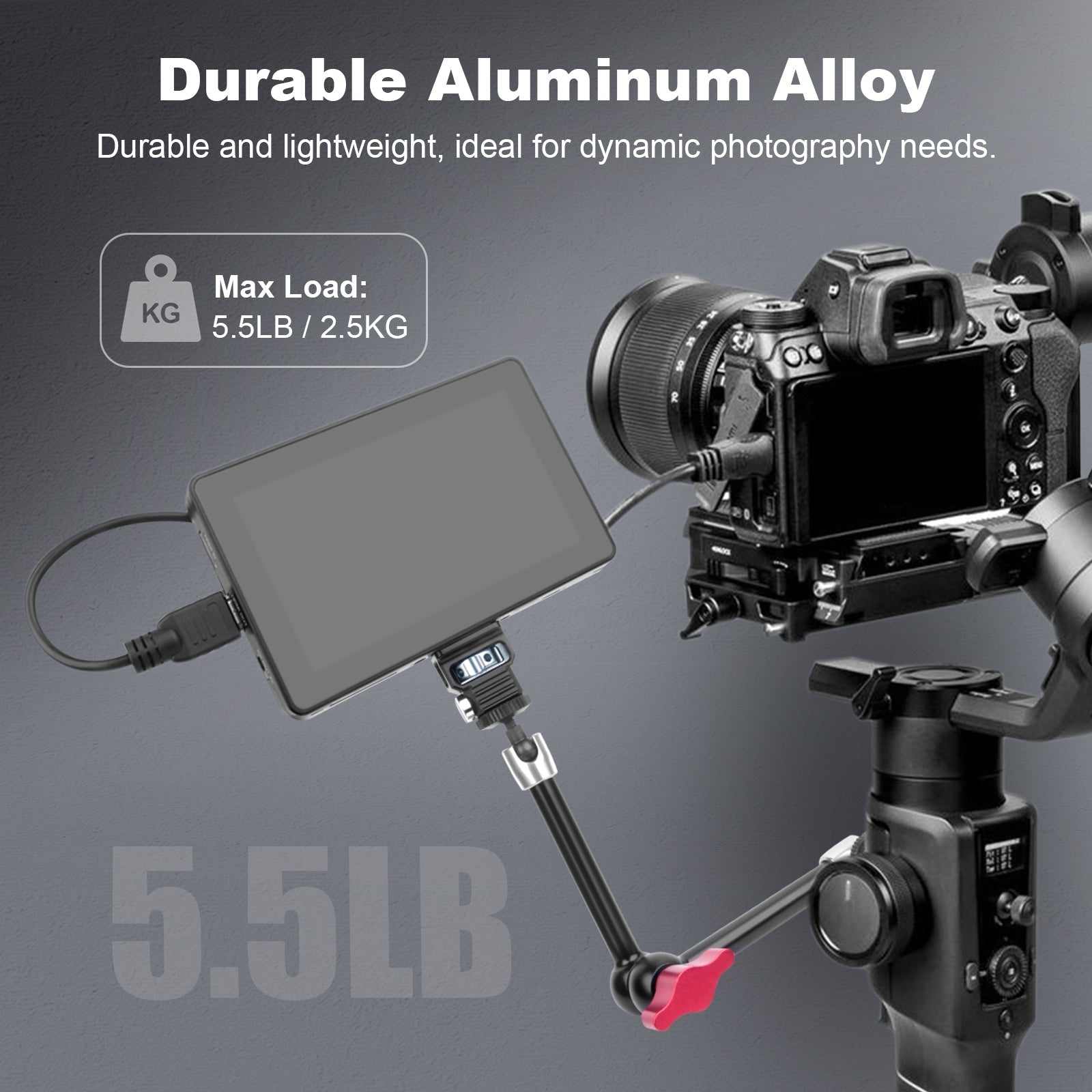 MagicArm Pro - Aluminum 11" Articulating Magic Arm with 1/4" Screw and Cold Shoe Adapter -