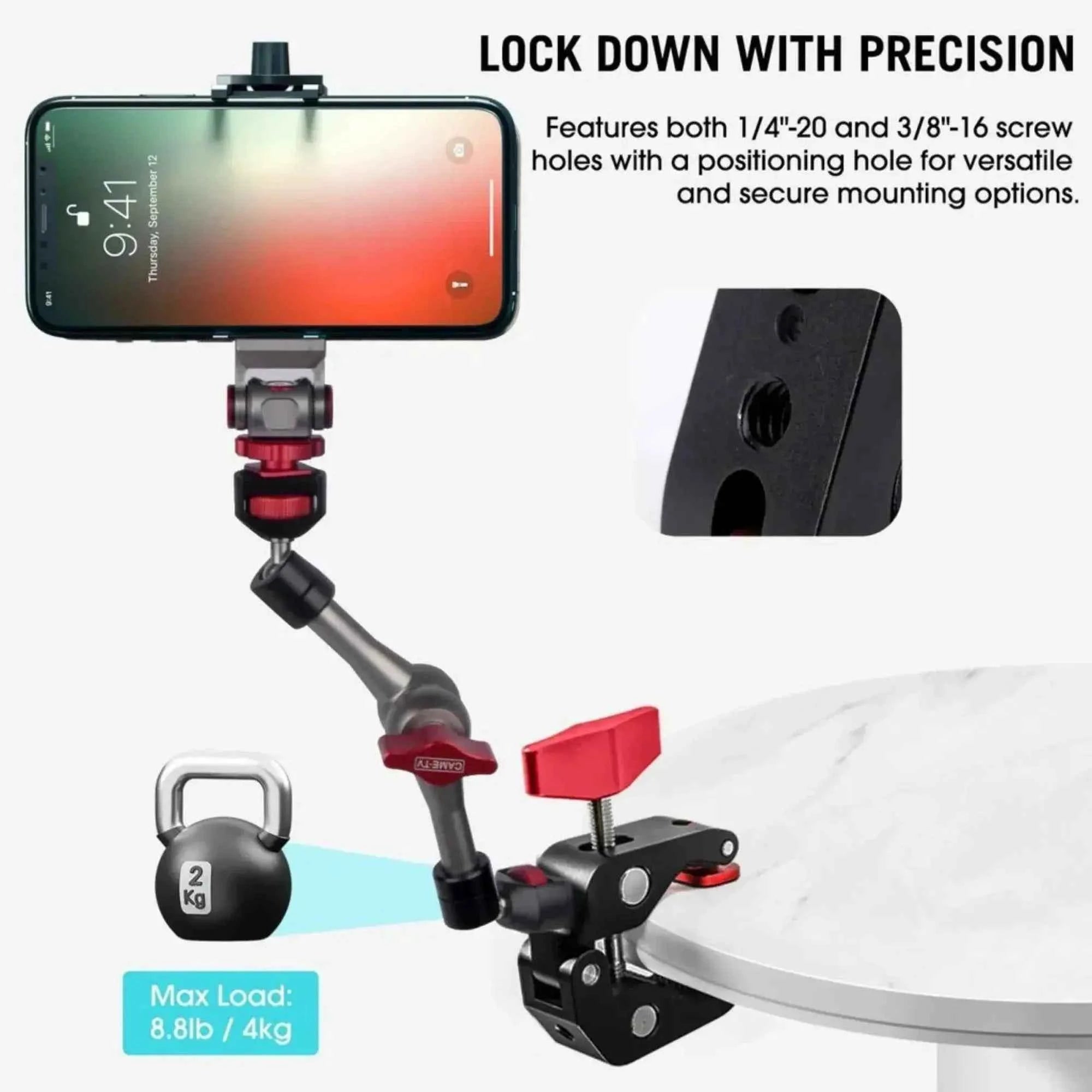 Clamp Xtreme - Adjustable Power Clamp with Scalable Mounting Holes for Camera Rigs Clamp Xtreme - Adjustable Power Clamp with Scalable Mounting Holes for Camera Rigs Clamp Xtreme - Adjustable Power Clamp with Scalable Mounting Holes for Camera Rigs