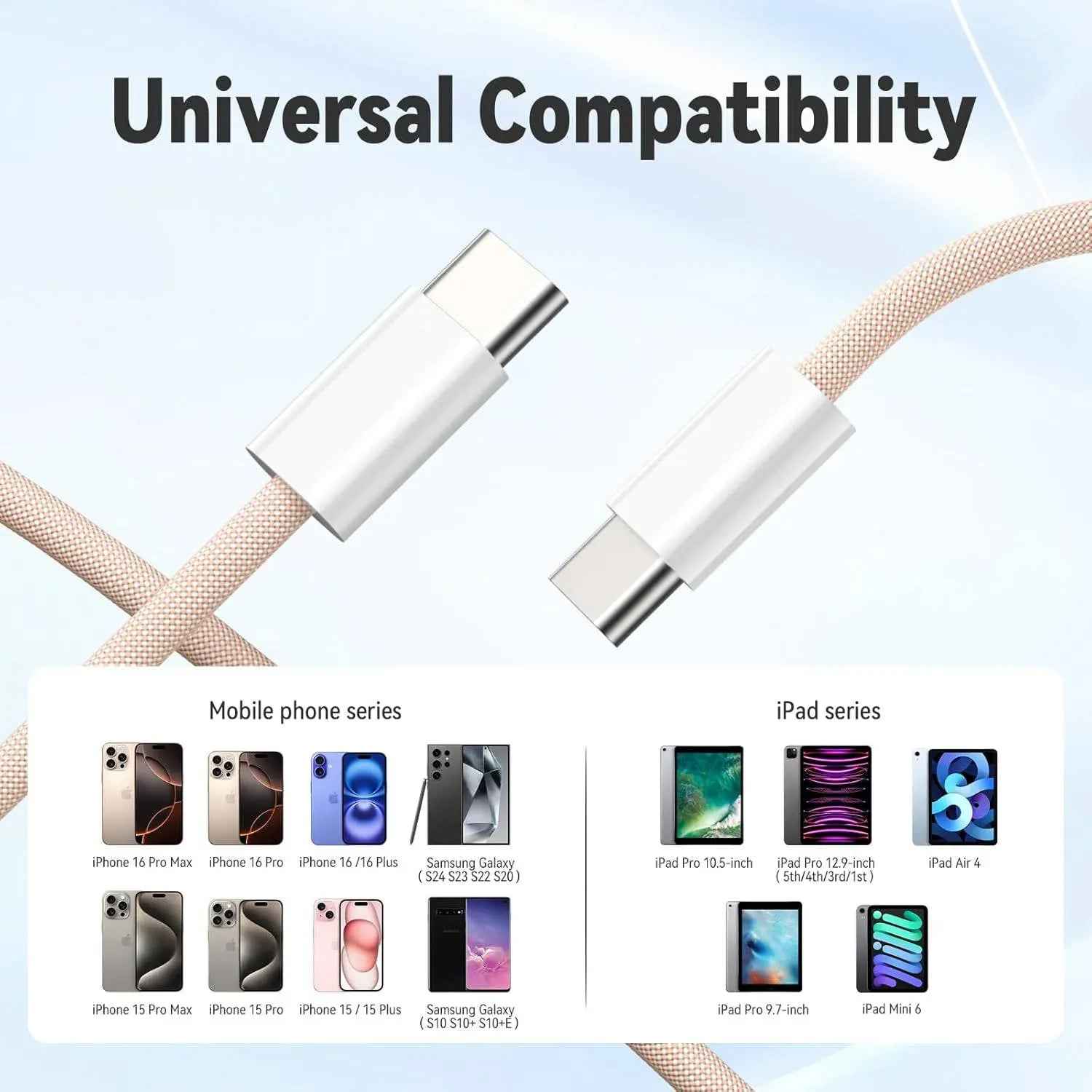 Type C Cables for Iphones - Braided 60W Type C Cables for Iphones - Braided 60W Type C Cables for Iphones - Braided 60W