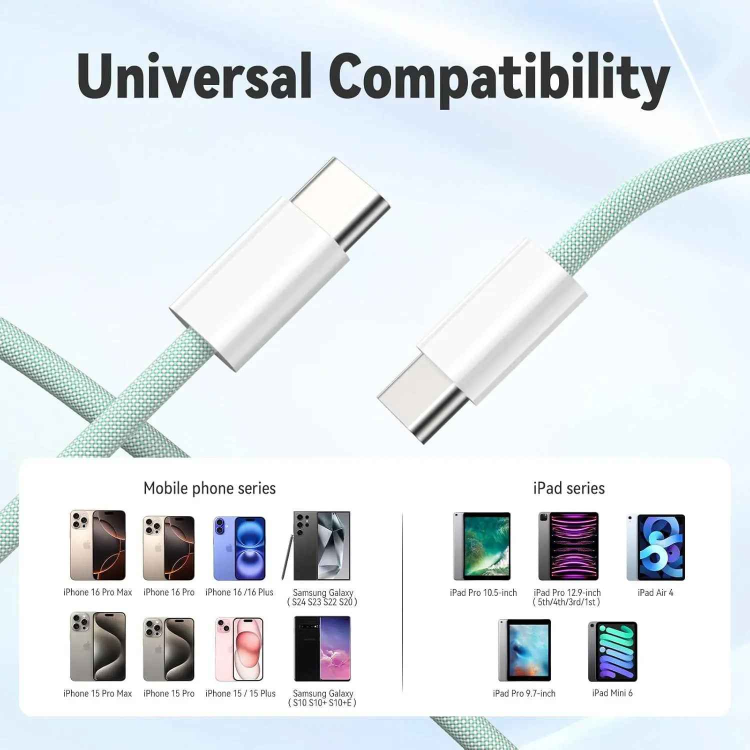Type C Cables for Iphones - Braided 60W