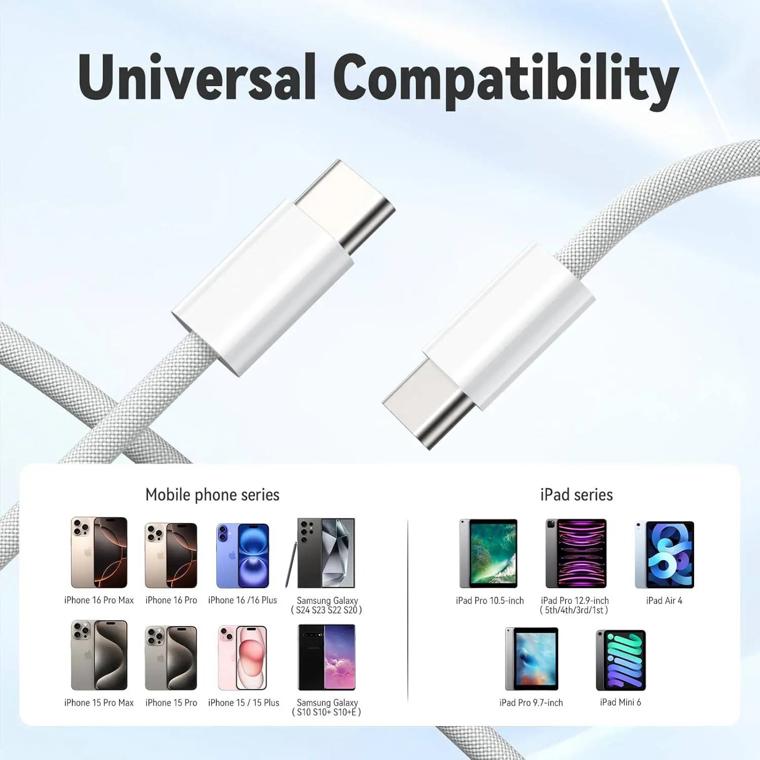 Type C Cables for Iphones - Braided 60W - Micflip