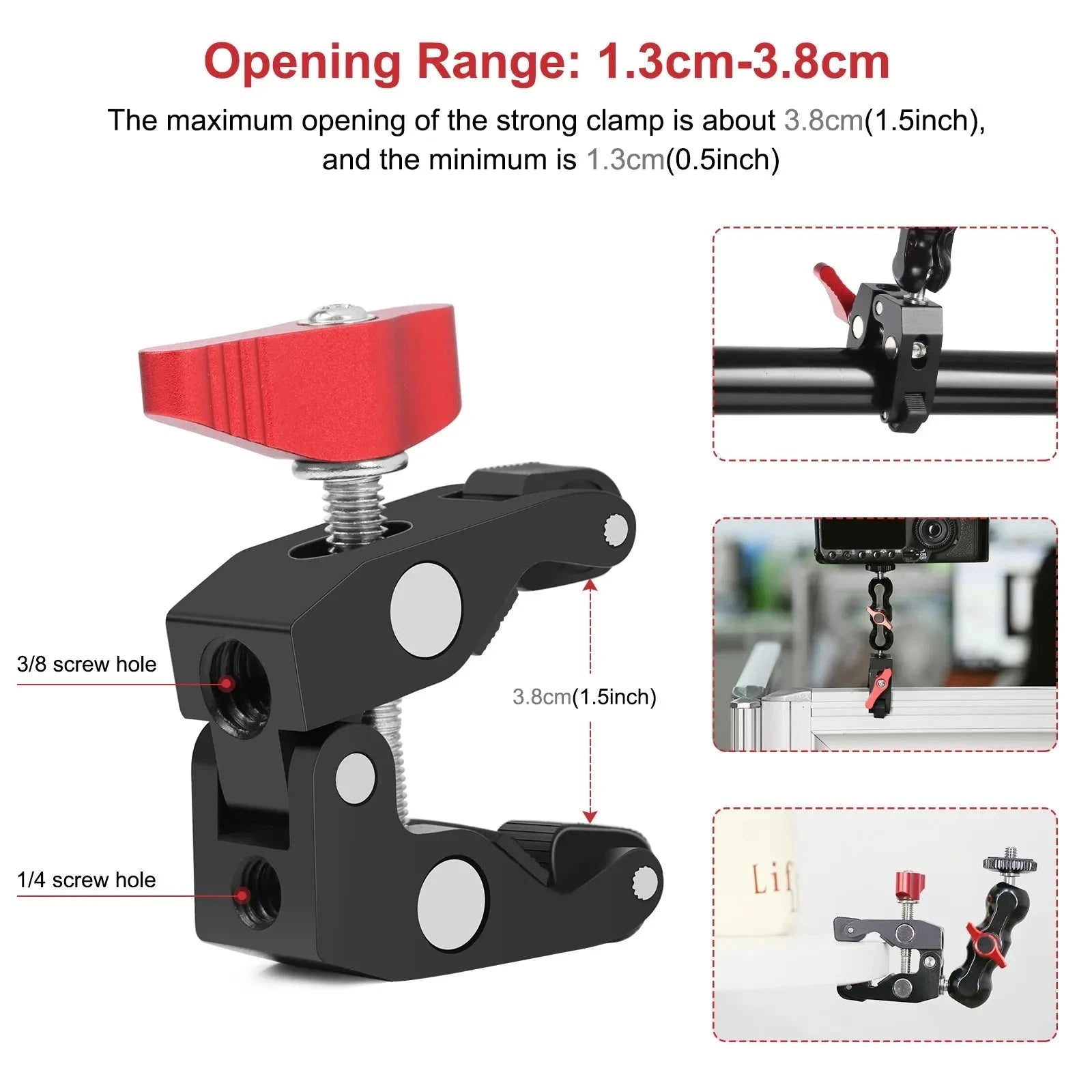 Super Clamp - Adjustable Power Clamp with Scalable Mounting Holes for Mobile Phones -