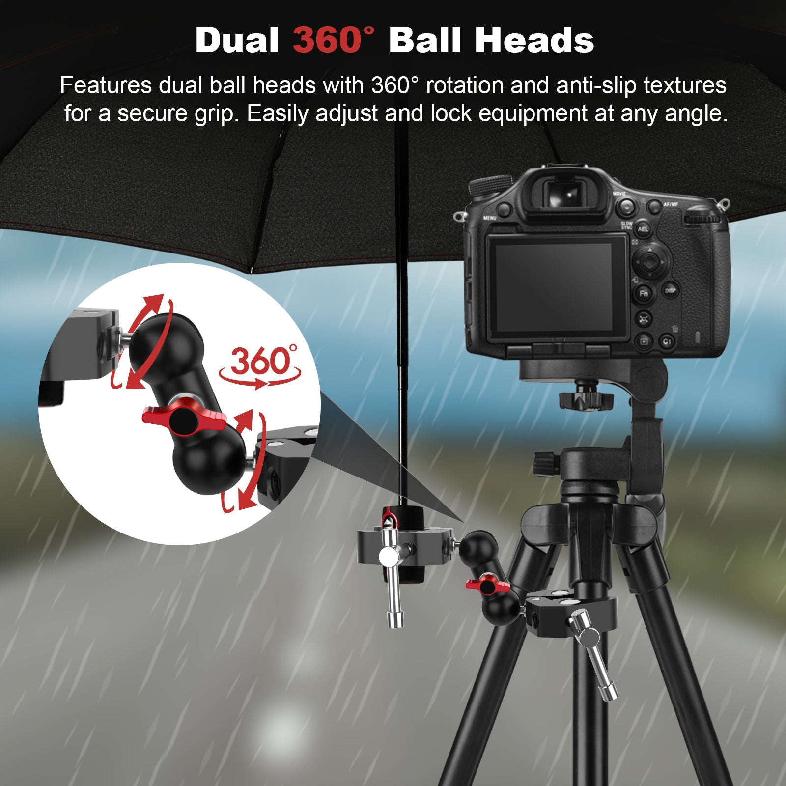 ClampFlex - Versatile Dual Super Clamp Kit with 360° Ball Head Mount -