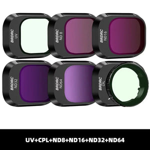 BRDRC Lens Filters for  Mini 4 Pro UV CPL ND8/ND16/ND32 ND64 Neutral Density/Nd PL Filter Set Drone Photography Accessory