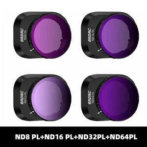 BRDRC Lens Filters for  Mini 4 Pro UV CPL ND8/ND16/ND32 ND64 Neutral Density/Nd PL Filter Set Drone Photography Accessory