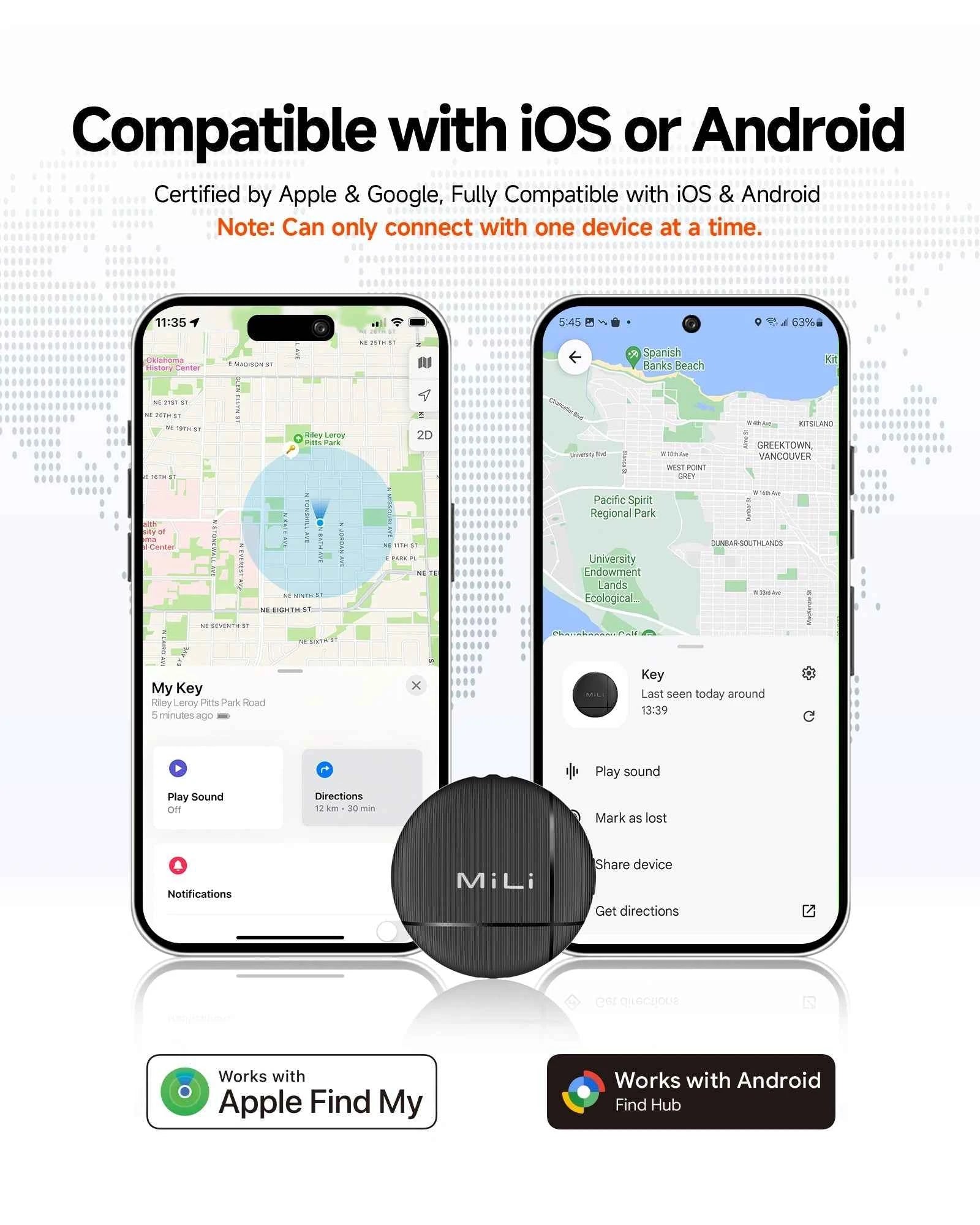 LiTag Duo Item Finder - Apple Find My & Google Find Hub