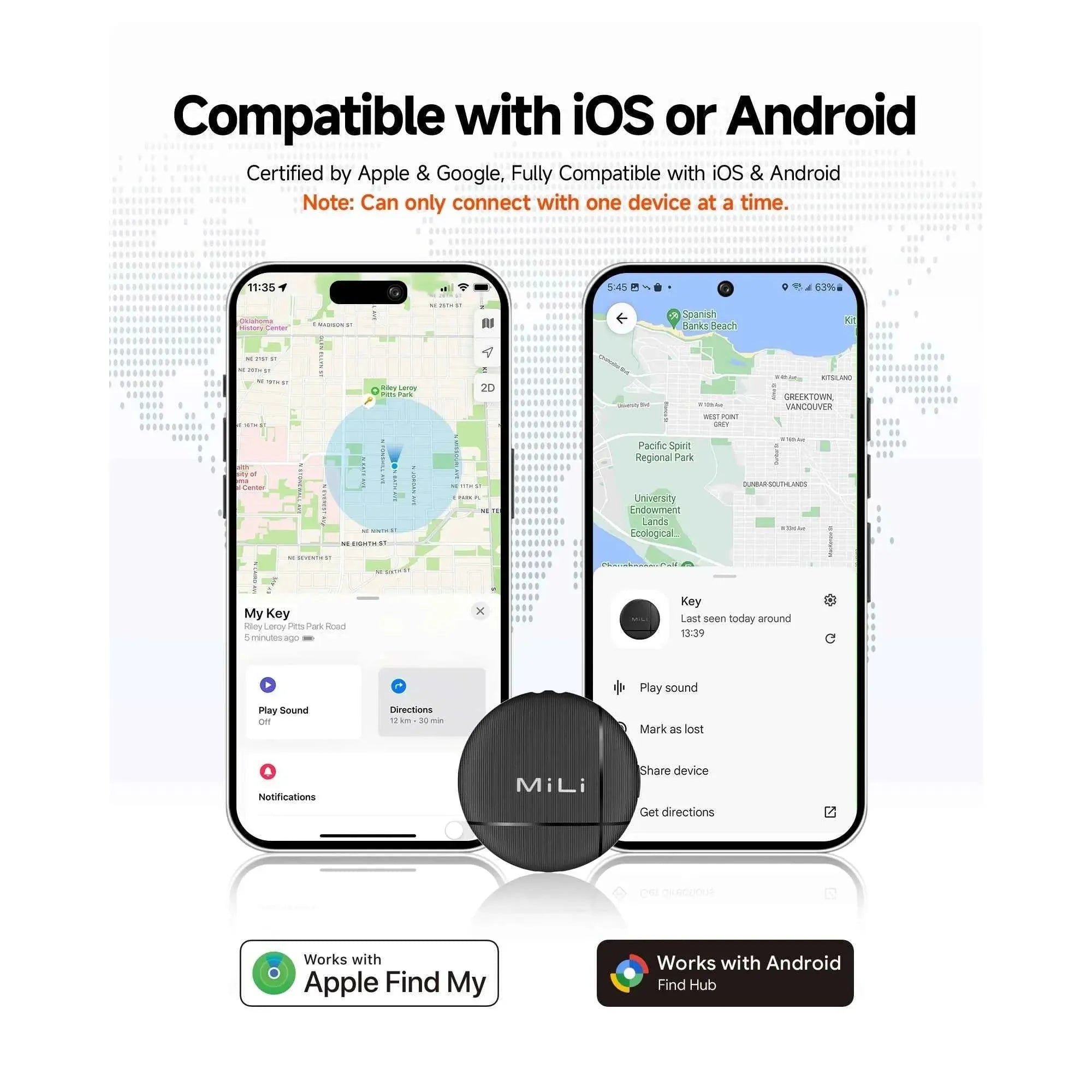 LiTag Duo Item Finder - Apple Find My & Google Find Hub