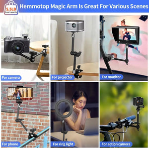Magic Arm with Super Clamp Compatible with Small Rig Cage (11 inch) - Micflip