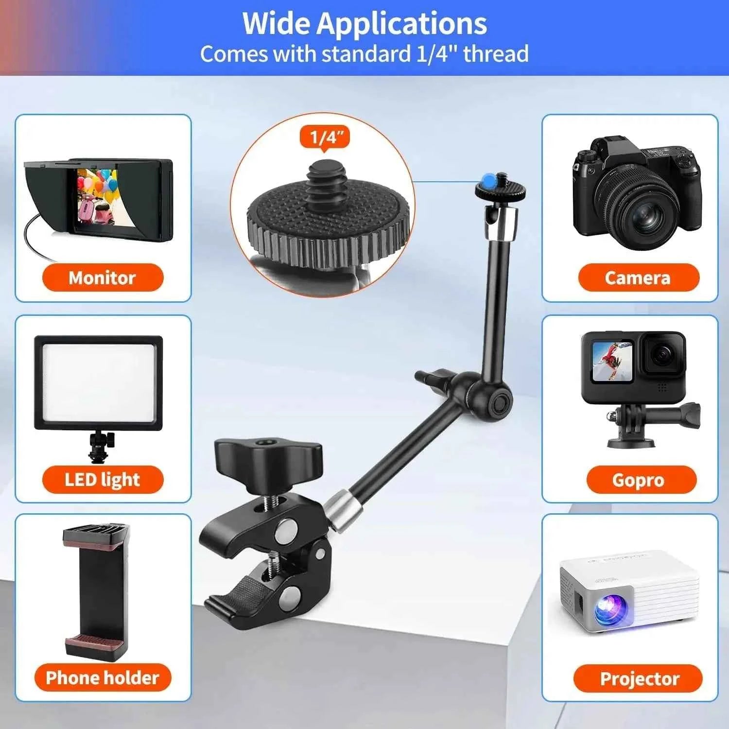 Super Magic Arm Super Magic Arm - 11inch Adjustable Articulating Friction Magic Arm Super Magic Arm - 11inch Adjustable Articulating Friction Magic Arm