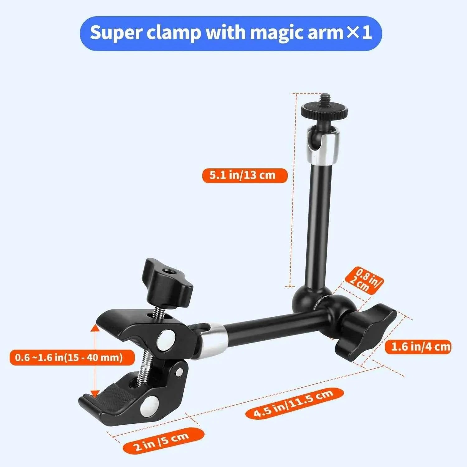 Super Magic Arm Super Magic Arm - 11inch Adjustable Articulating Friction Magic Arm Super Magic Arm - 11inch Adjustable Articulating Friction Magic Arm