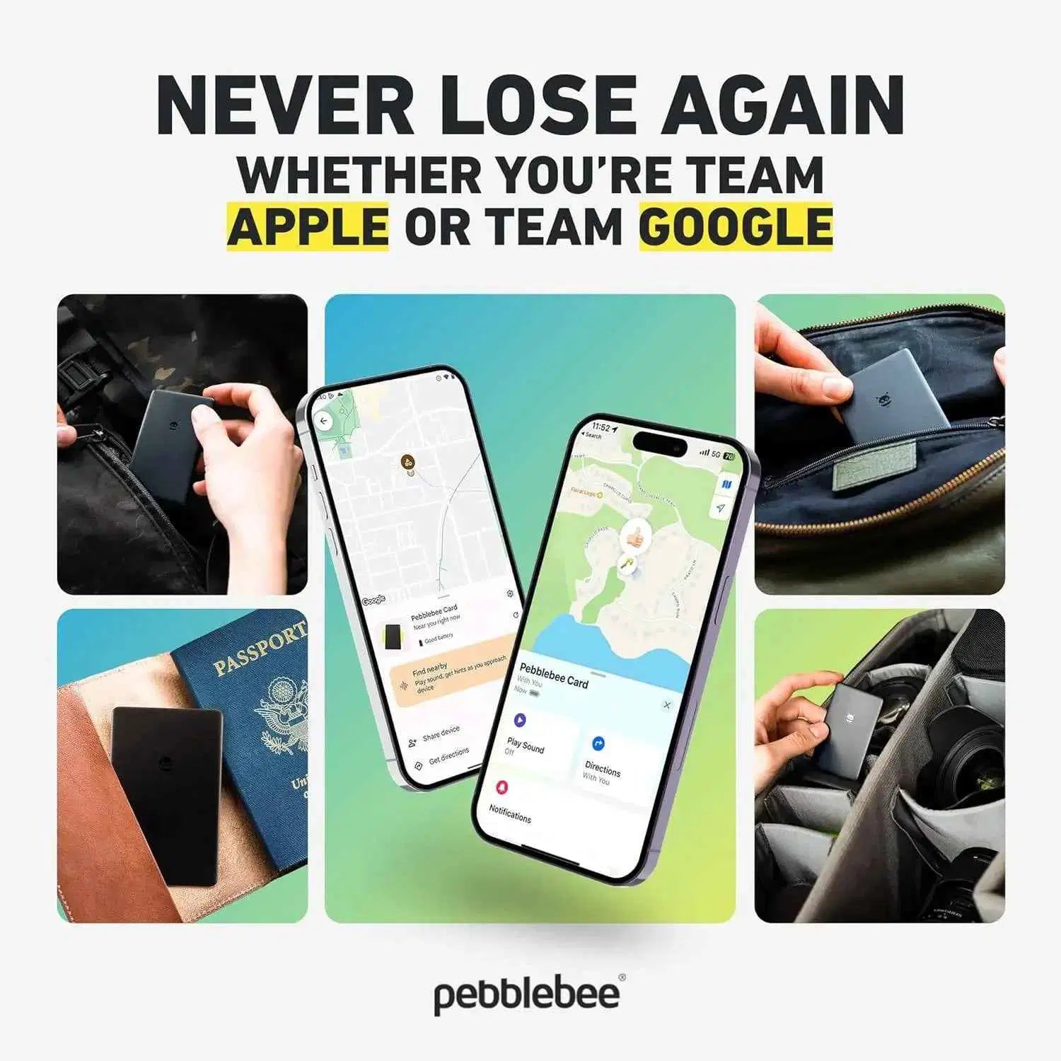 Pebblebee Universal Card - Smart Tracker for Wallet - 