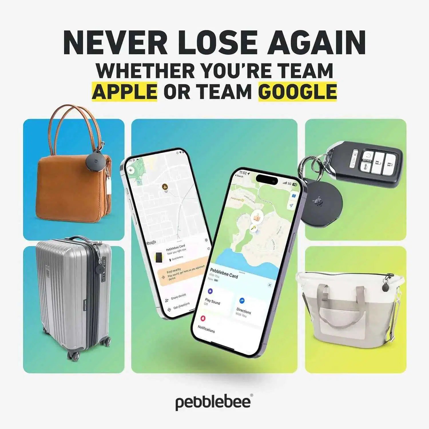 Pebblebee Universal Clip Tracker for Android & Apple - 