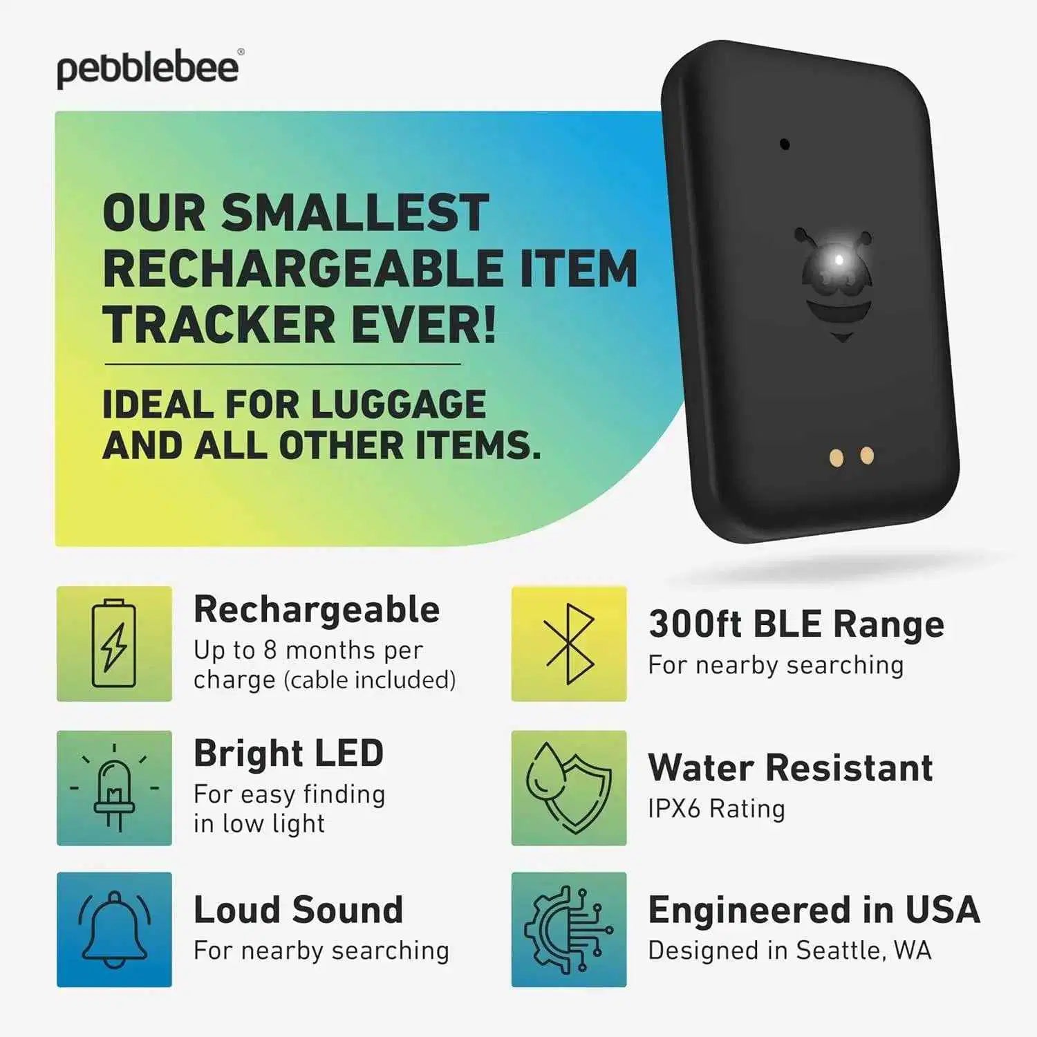 Pebblebee Universal Tag - Tracker for Pets - 