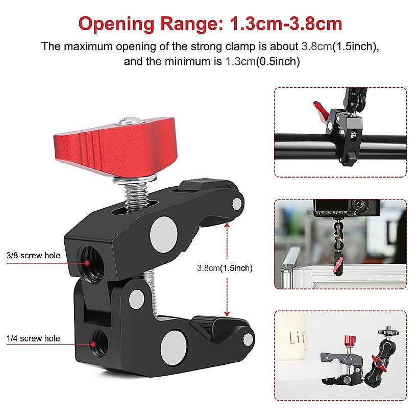 Super Clamp - Adjustable Power Clamp with Scalable Mounting Holes for Mobile Phones
